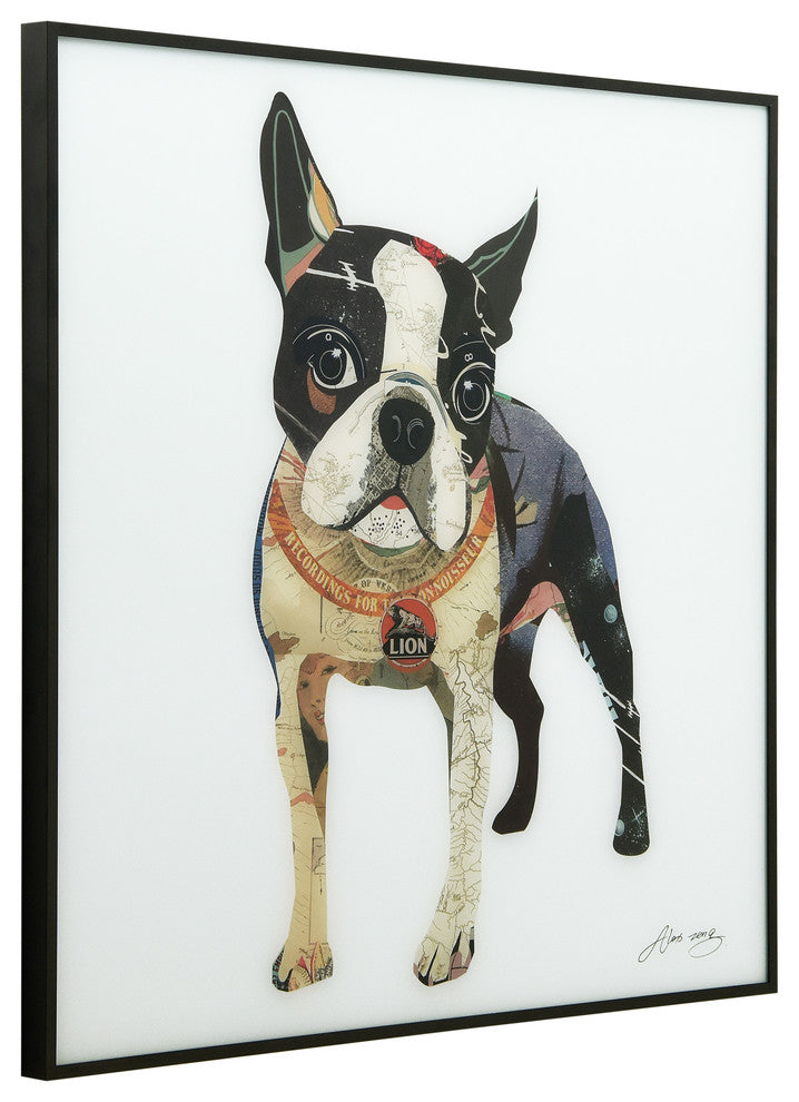 "Boston Terrier" Printed Wall Art With Black Anodized Aluminum Frame