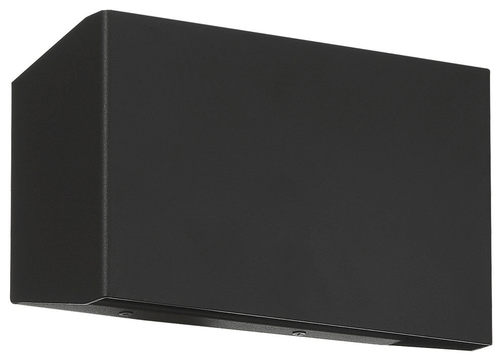 Amora Bi-Directional Wide Outdoor LED Wall Mount, Black