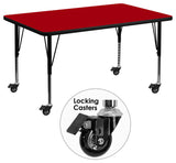 Mobile 30''Wx48''L Red Thermal Laminate Activity Table