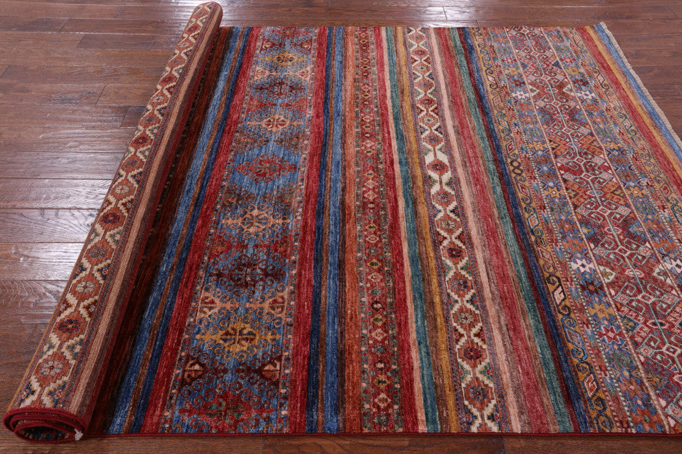 Khorjin Super Kazak Hand Knotted Wool Rug 5' 8" X 8' 1" Q5669