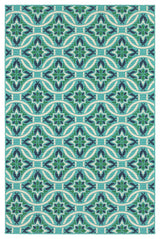 Oriental Weavers Sphinx Meridian 5868L  Outdoor Rug, Blue/Green, 6'7"x9'6"
