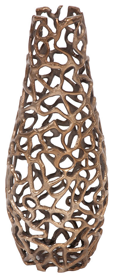 Bronze Aluminum Branch Vase, Small