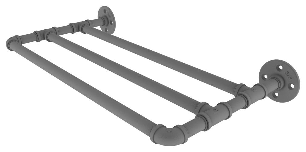 Pipeline Wall Mounted Towel Shelf, Matte Gray, 36"