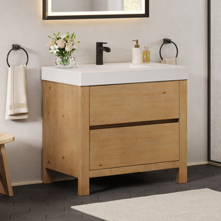 Cascadia Bathroom Vanity, Weathered Fir, 36", No Mirror