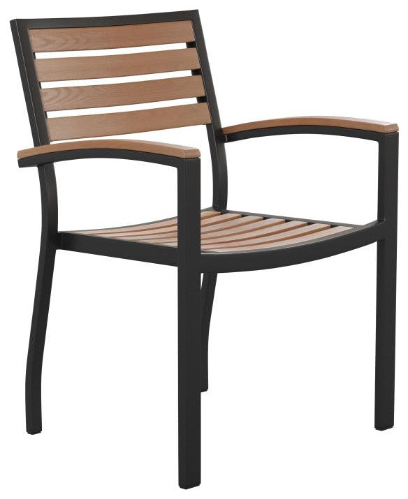 Lark 3 Piece Patio Dining Set-30" Square Table & 2 Stacking Club Chairs