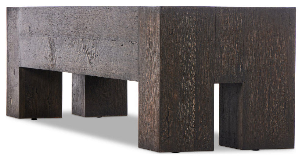 Abaso Accent Bench Ebony Rustic Wormwood Oak