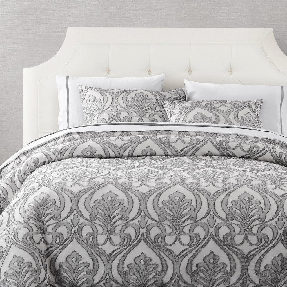 Nicole Damask Comforter Set, Super Queen, 3PC