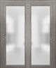 Planum 2102 Closet Bypass Doors 36 x 84, Ginger Ash Tracks Hardware