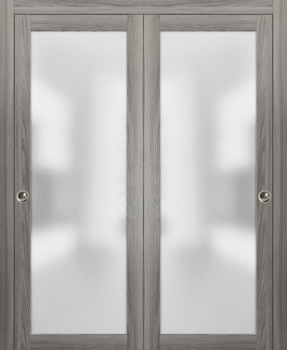 Planum 2102 Closet Bypass Doors 36 x 84, Ginger Ash Tracks Hardware