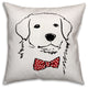 Dog with Polka Dot Bow Tie 20x20 Spun Poly Pillow