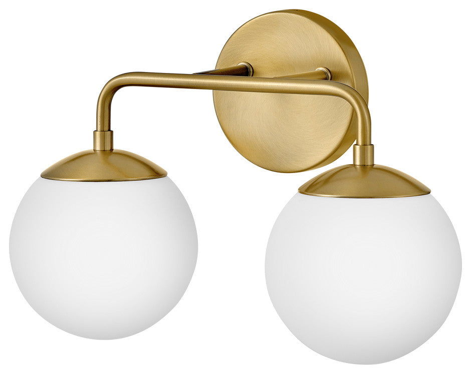 Lark Julep Bathroom Vanity Light, Lacquered Brass, 2 Light