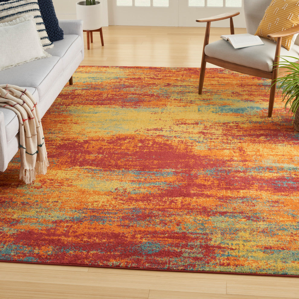 Nourison Essentials 5'' x 7'' Flame Modern Rug