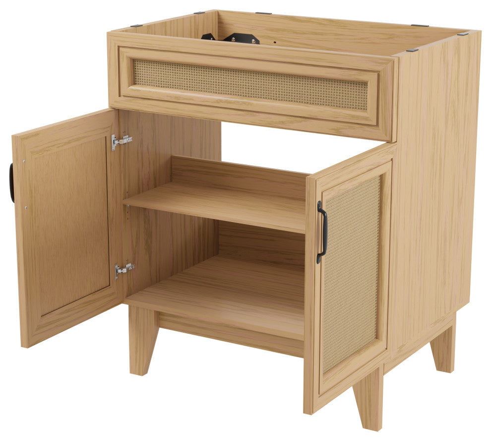 30" Modern Farmhouse 2-Shelf Bath Vanity Cabinet Only (Sink Basin not Included)