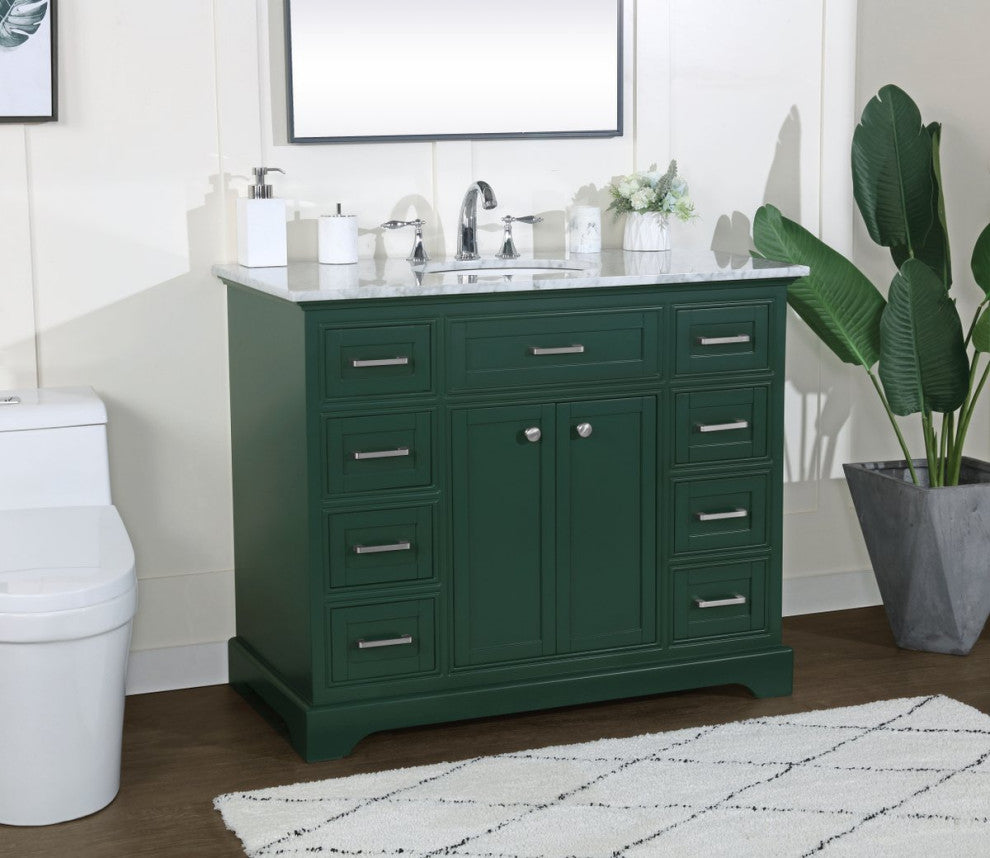 Amber Single Bathroom Vanity, Blue, Green, 42"