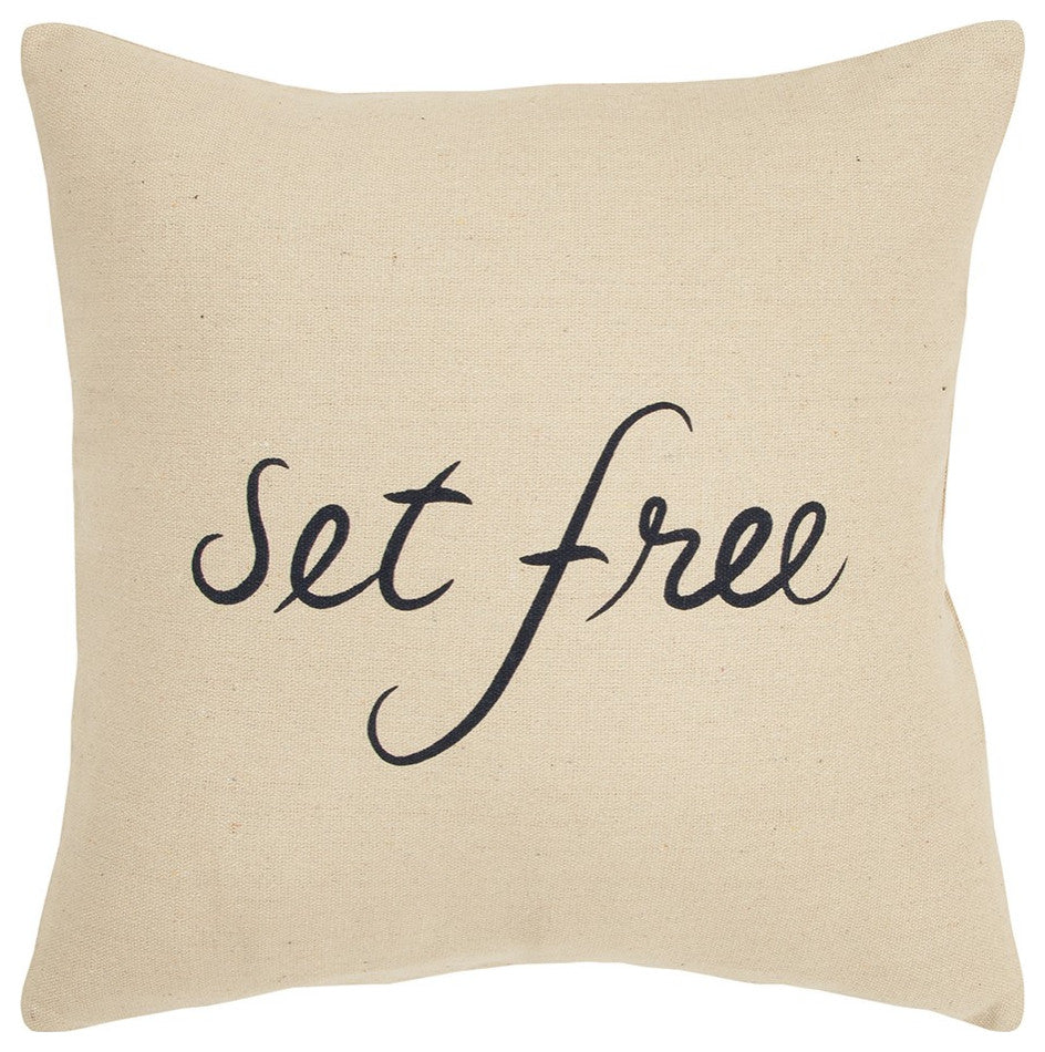 Black Beige Canvas Set Free Still Throw Pillow