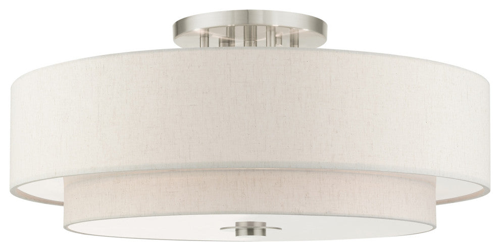 Brushed Nickel Timeless, Transitional, Versatile, Semi Flush