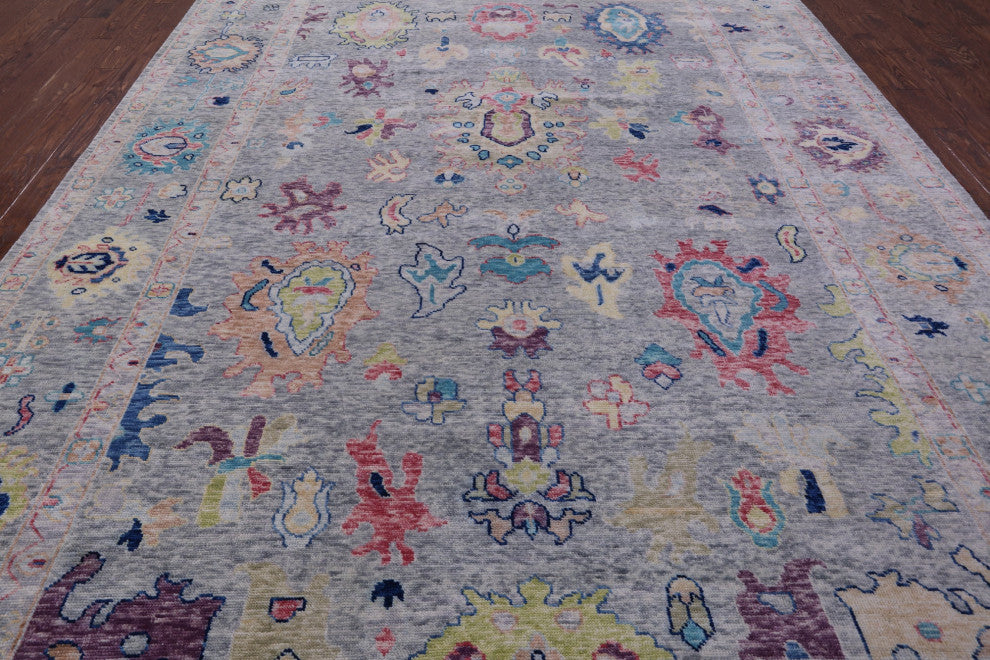 Turkish Oushak Handmade Wool Rug 10' 3" X 13' 9" - Q14777