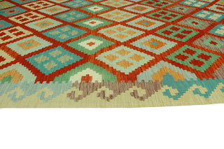 Sangat Flatweave Morris Red/Beige Rug, 6'9 x 9'9