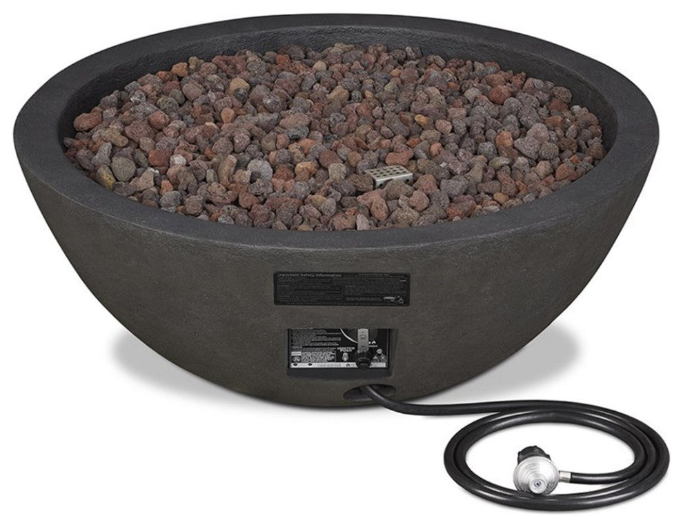 Real Flame Riverside Propane Fire Pit Bowl in Shale