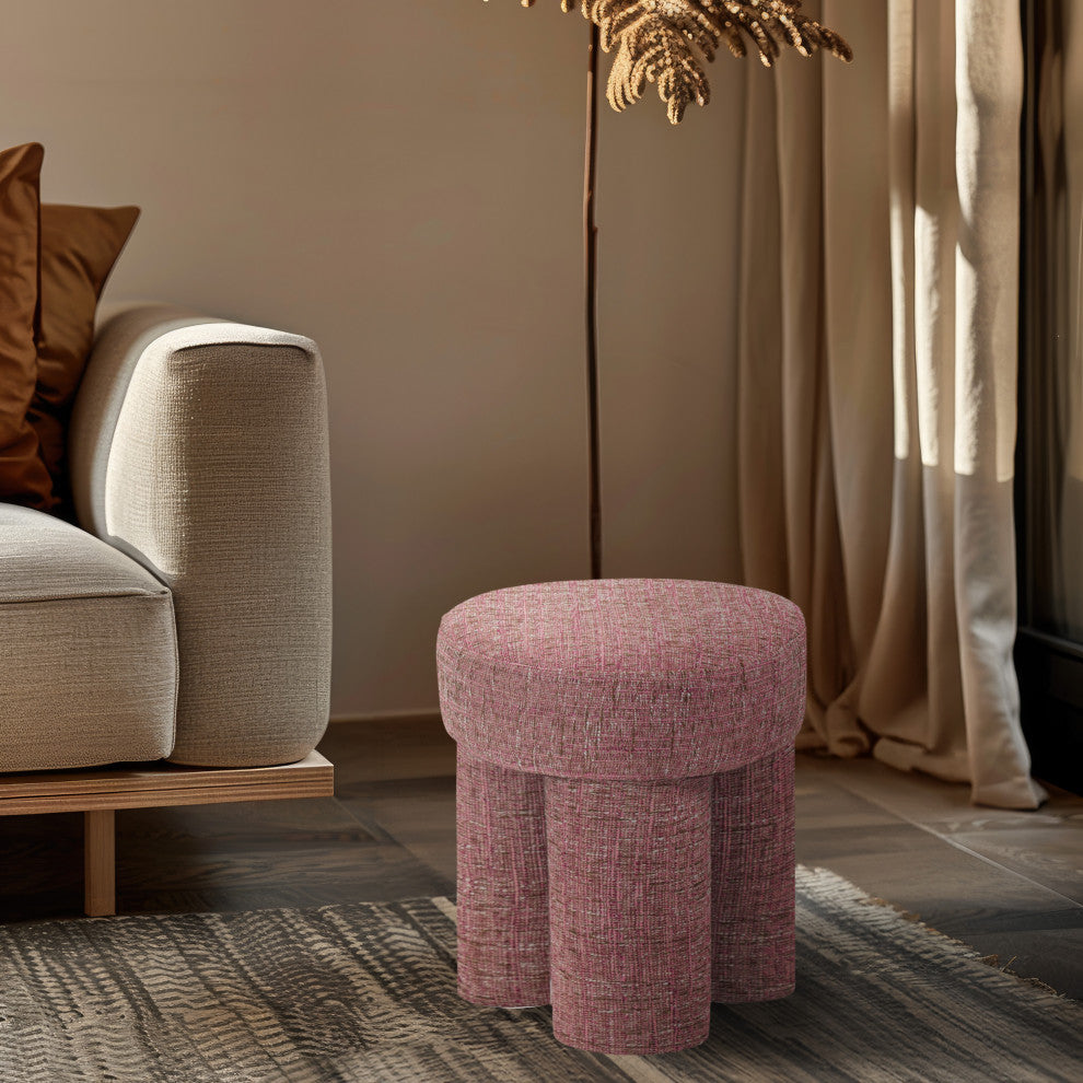 Larson Polyester Upholstered Ottoman/Stool, Pink