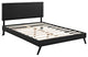 Modway Phoebe Full Vinyl Platform Bed With Round Splayed Legs, Black