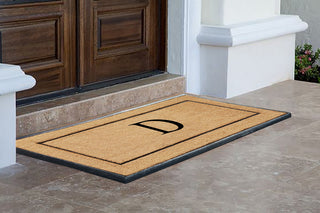 Natural Coir & Rubber Large Monogrammed Door Mat 30x60, D