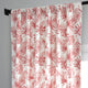Artemis Printed Cotton Curtain Single Panel, Artemis Rust, 50wx84l