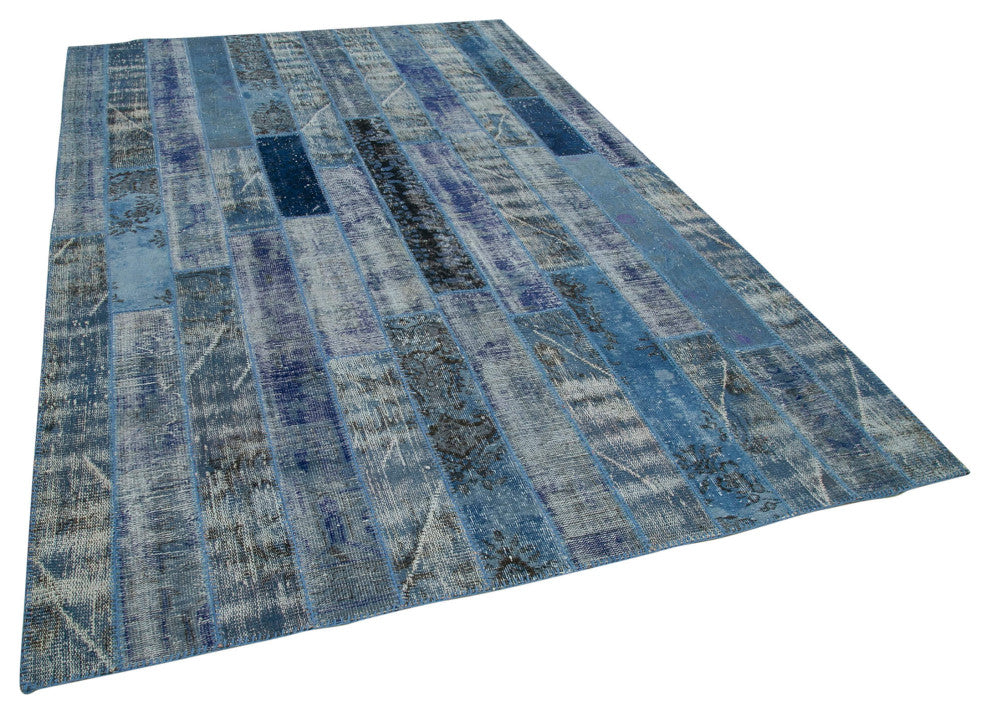 Rug N Carpet - Hand-Knotted Oriental 6' 4" x 9' 10" Overdyed Patchwork Area Rug