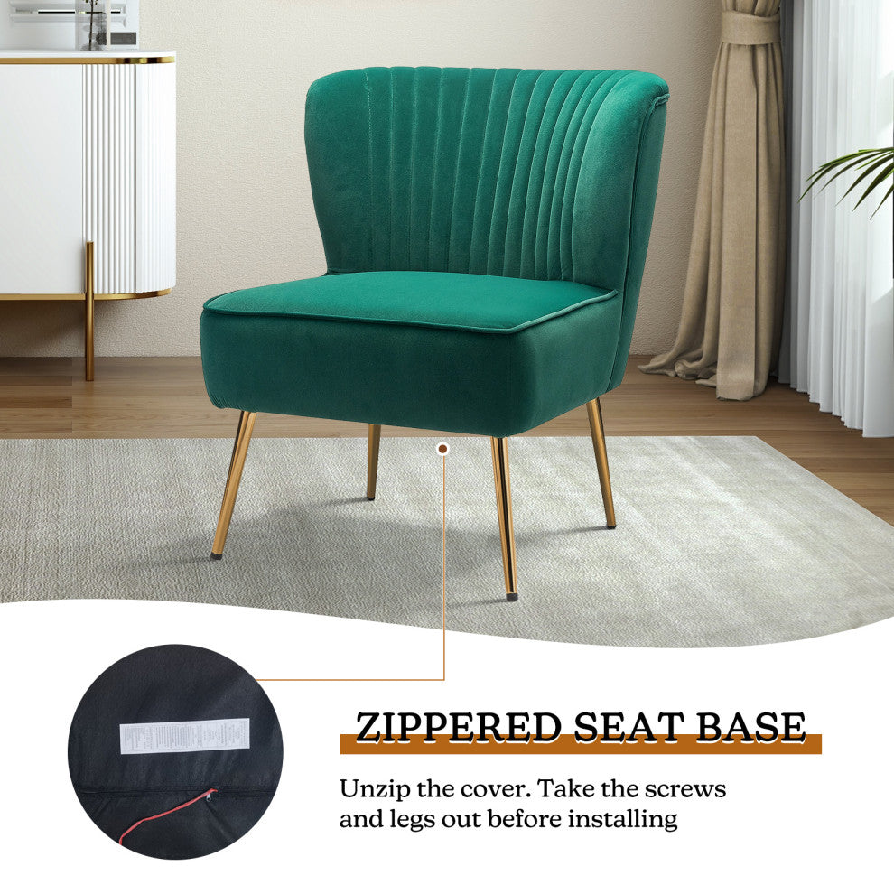 Velvet Accent Dining Chair, Green
