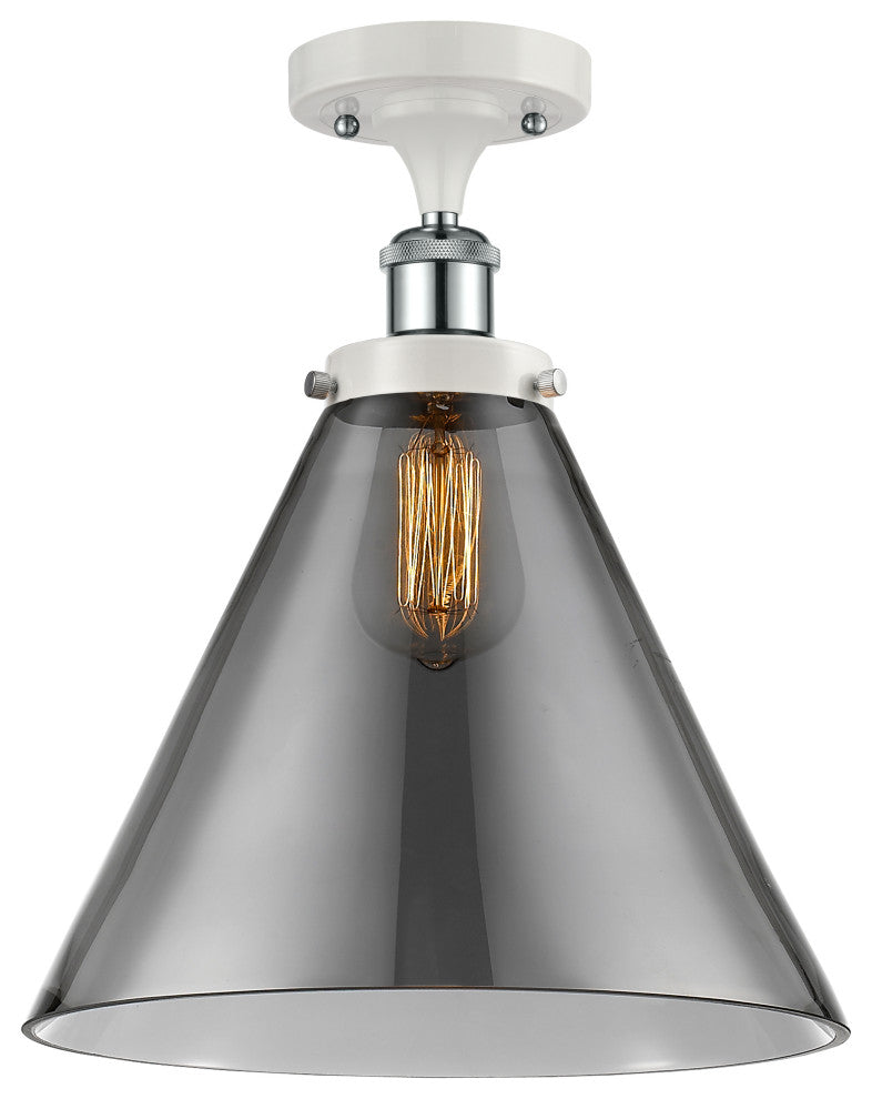 Innovations 916-1C-WPC-G43-L 1-Light Semi-Flush Mount, White, Polished Chrome