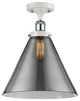 Innovations 916-1C-WPC-G43-L 1-Light Semi-Flush Mount, White, Polished Chrome