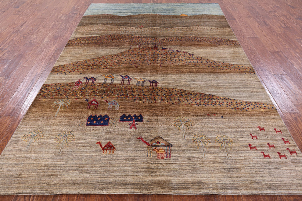 6' 5" X 9' 8" Persian Gabbeh Tribal Handmade Rug Q7933