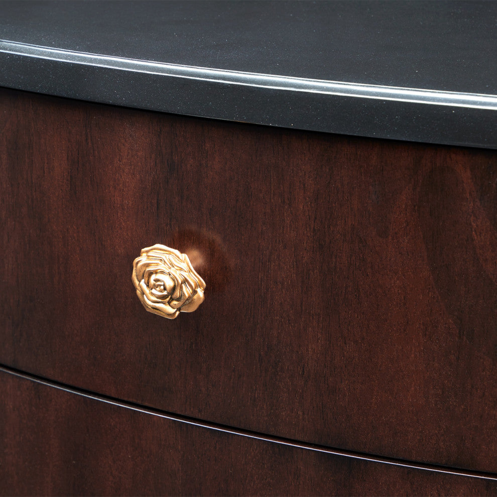 Camellia Field Nightstand, Warm Pecan