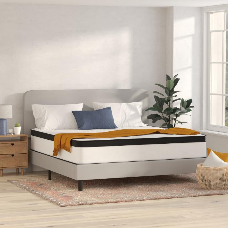 Capri Extra Firm 12 Inch CertiPUR-US Certified Hybrid Pocket Mattress, White, King