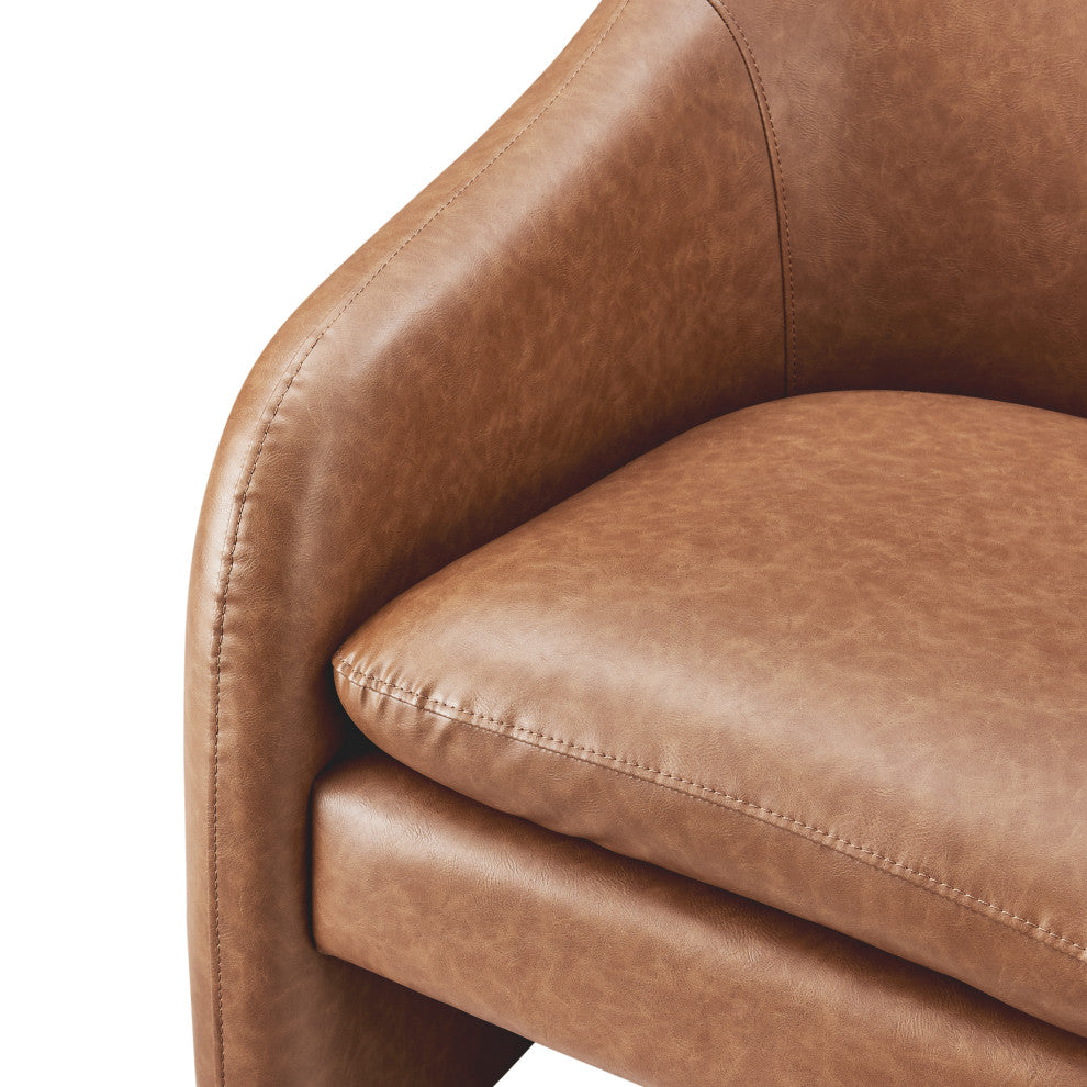 Zella PU Accent Arm Chair, Vintage Cider