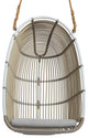 Renoir Exterior Hanging Swing Chair, Dove White - Sunbrella Sailcloth Seagull Cushion