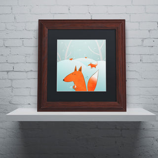 'Winter Foxes' Matted Framed Canvas Art by Carla Martell