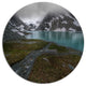 Turquoise Mountain Lake With Clouds, Landscape Disc Metal Wall Art, 11"
