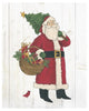 "Vintage St Nick III no Words on White Wood" Print by Anne Tavoletti, 22"x26"