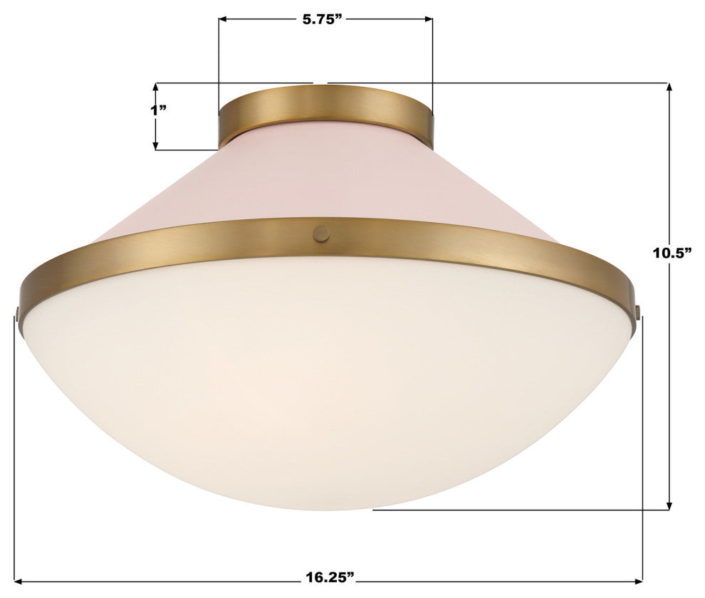 Crystorama Lighting Group XAN-8002 Xander 2 Light 16"W Flush - Vibrant Gold /