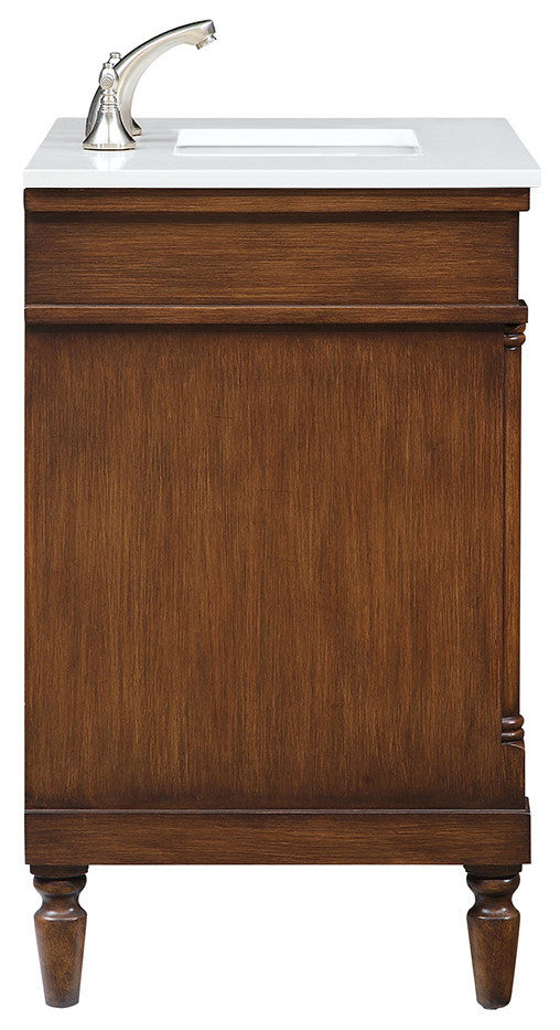 Home Living 30" Single Bathroom Vanity, Walnut With Engineered Marble Top