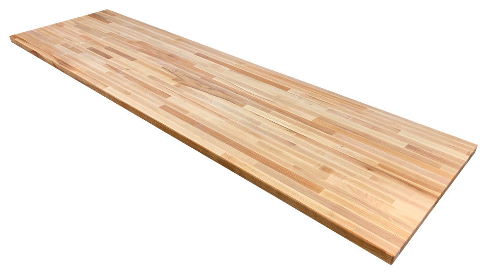 26" Deep Edge Grain Butcher Block Countertop 1.5" Thick, Maple, 26" X 96"