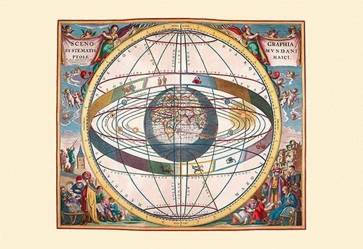 Scenographia Systematis Mundani Ptolemaici - Canvas Poster 20" x 30"