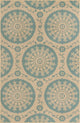 Rug Unique Loom Outdoor Botanical Light Blue Rectangular 5' 3 x 8' 0
