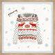 "Reindeer Sweater" Framed Painting Print, 12x12