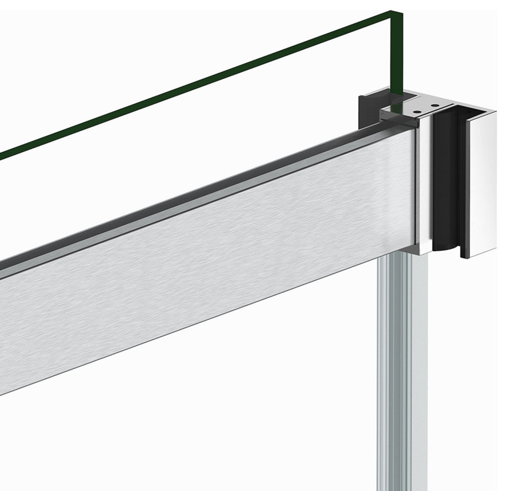 Spezia 60" W x 76" H Double Sliding Frameless Shower Door, Brushed Nickel