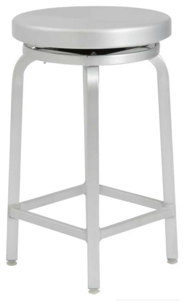 Miller-C Swivel 24" Counter Stool Matte Aluminum