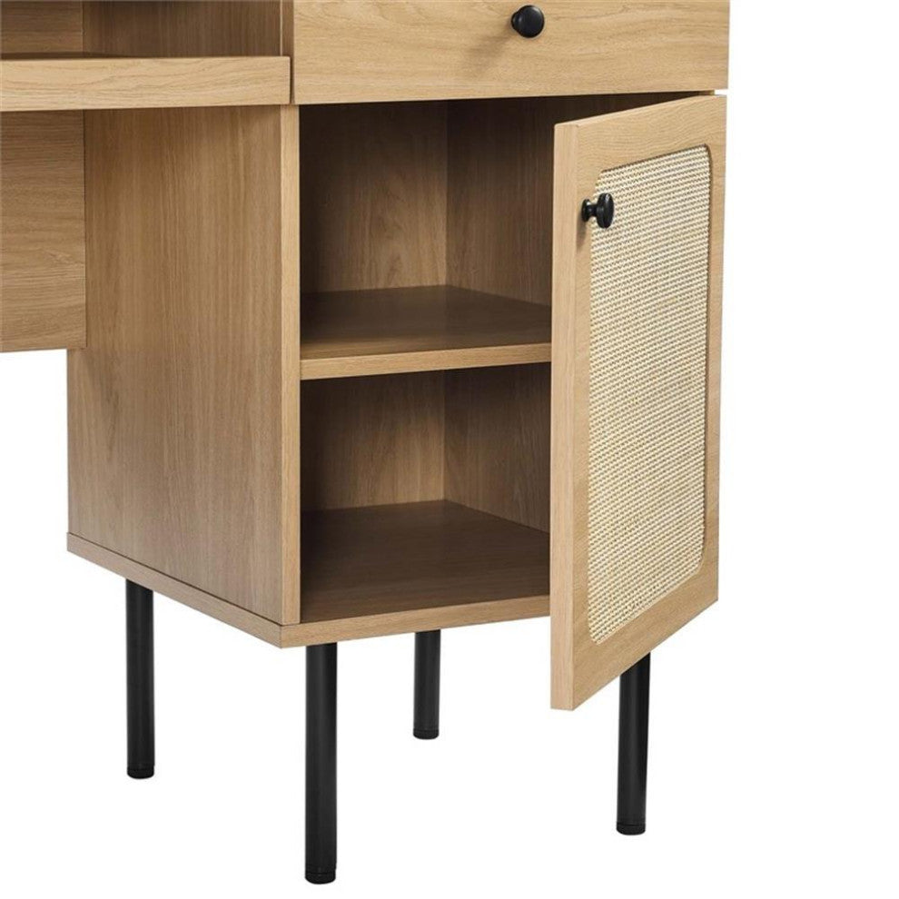 Modway Chaucer Particleboard and Laminate Office Desk in Oak