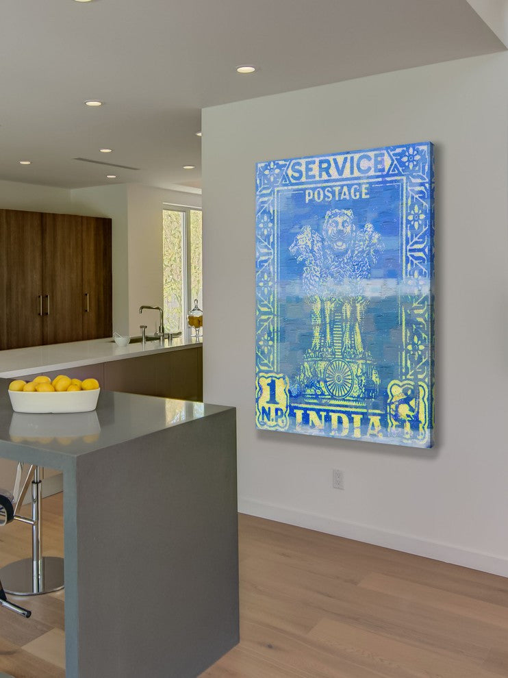 "India Postage" Painting Print on Wrapped Canvas, 40"x60"