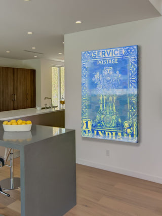 "India Postage" Painting Print on Wrapped Canvas, 40"x60"